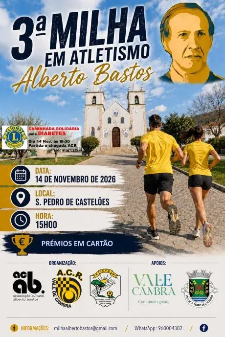 Cartaz de 3ª Milha em Atletismo Alberto Bastos 2026
